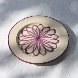 ontbijtbord bloem paars (23 cm)